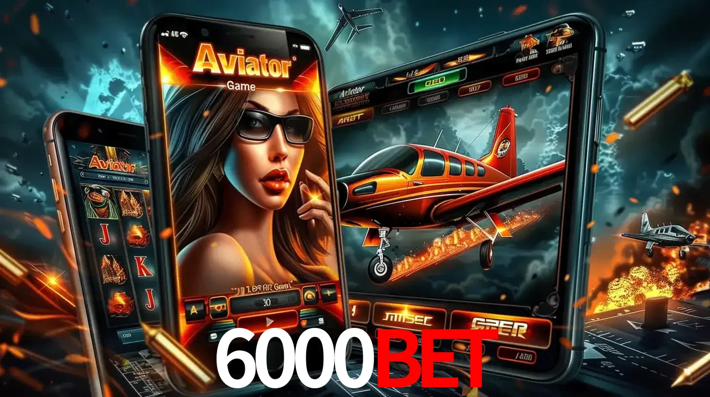 O popular jogo de apostas Aviator exibido em vários celulares e tablets, mostrando a interface emocionante e a ação de voo disponíveis para jogar agora no 6000bet.