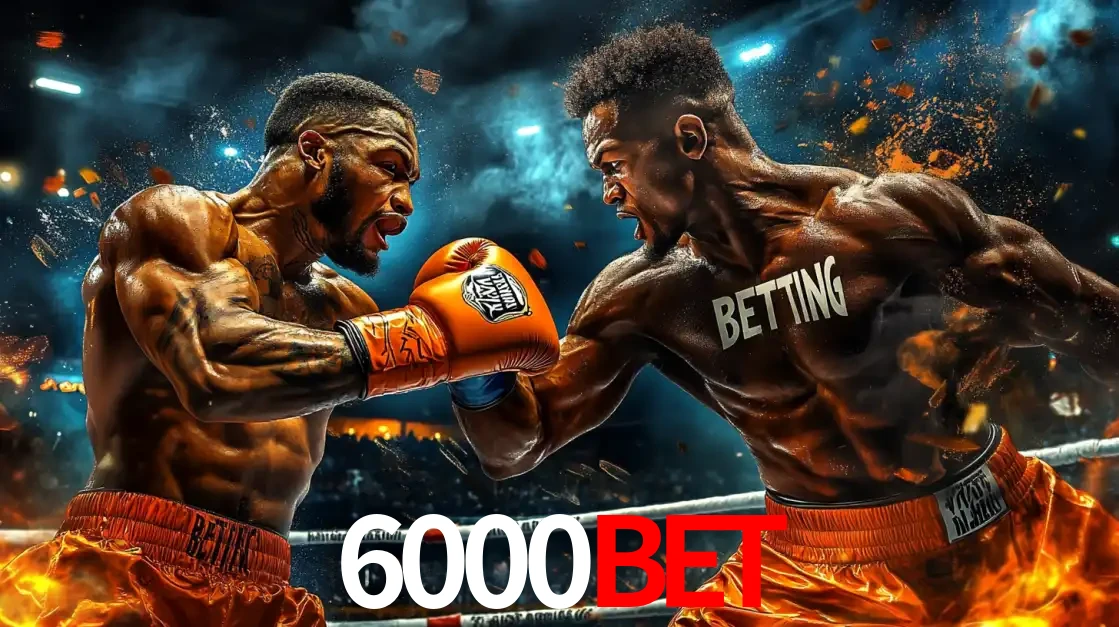 Dois boxeadores em uma luta intensa e explosiva, representando a adrenalina e as oportunidades de apostas em esportes de combate disponíveis na plataforma 6000bet.