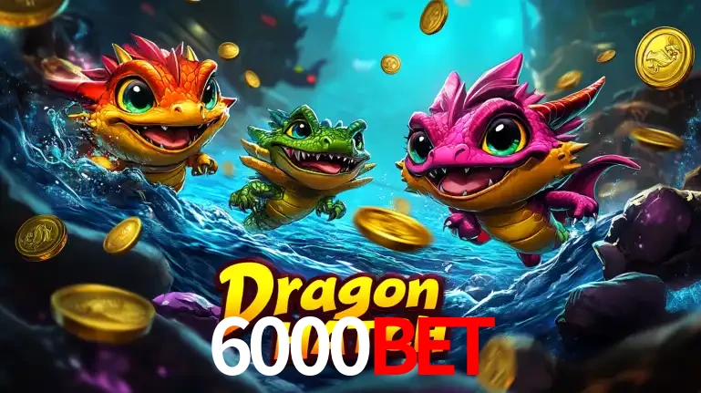 Arte promocional do jogo Dragon Hatch com três adoráveis dragões bebês nadando entre moedas de ouro, um dos slots mais divertidos para jogar no cassino 6000bet.